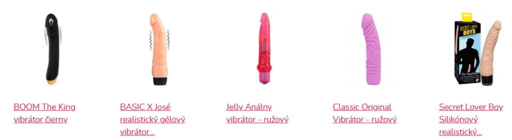 výber obľúbených produktov z kategórie realistický vibrátor